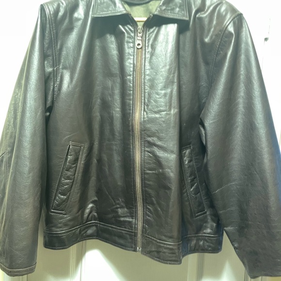 Dark brown leather jacket X-LARGE - Picture 1 of 5